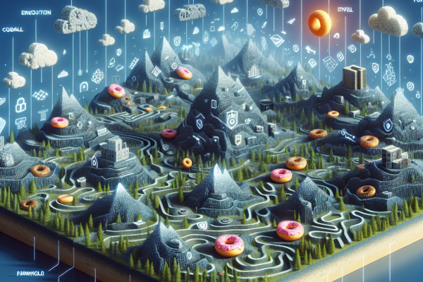 An image for an IT security news blog showing scattered donuts hidden in the background, symbolizing a sense of mystery and intrigue. Emphasizing the importance of remaining vigilant and secure in the digital world.