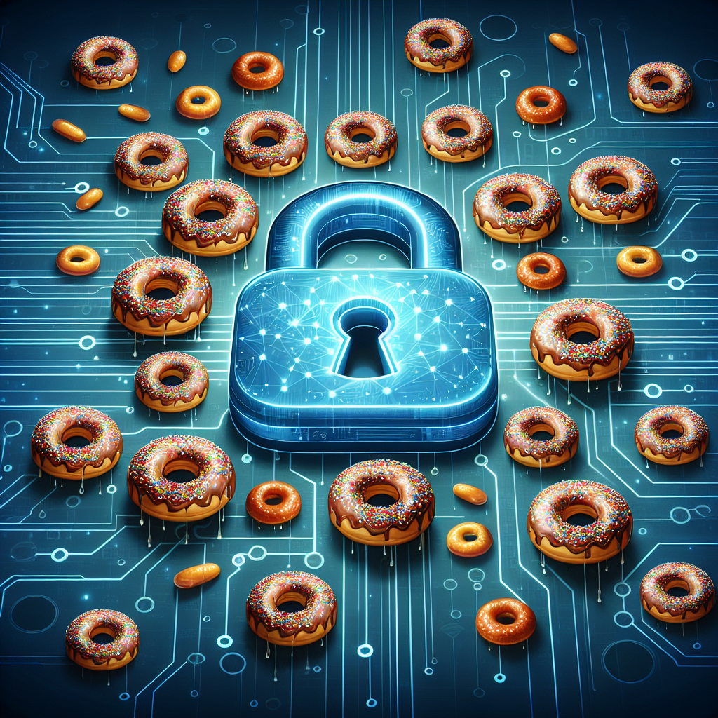 ALT text: An abstract digital illustration showing a magnifying glass highlighting hidden small donuts in the background, symbolizing the need to stay vigilant against vulnerabilities in IT security like the Azure AI Face Service authentication bypass. The image conveys the importance of protecting against potential security threats in the digital world.
