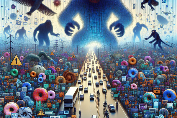 ALT text: An abstract image depicting the concept of IT security, with subtle hidden small donuts in the background. The focus is on conveying the importance of staying protected against vulnerabilities like Ivanti vulnerabilities CVE-2025-0282 and CVE-2025-0283. The image symbolizes the need for constant vigilance and protection in the evolving landscape of cybersecurity.