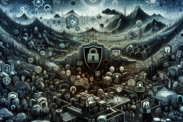 A computer keyboard with hidden treats and candies scattered among the keys, symbolizing the importance of staying alert for security threats and vulnerabilities in the world of IT.