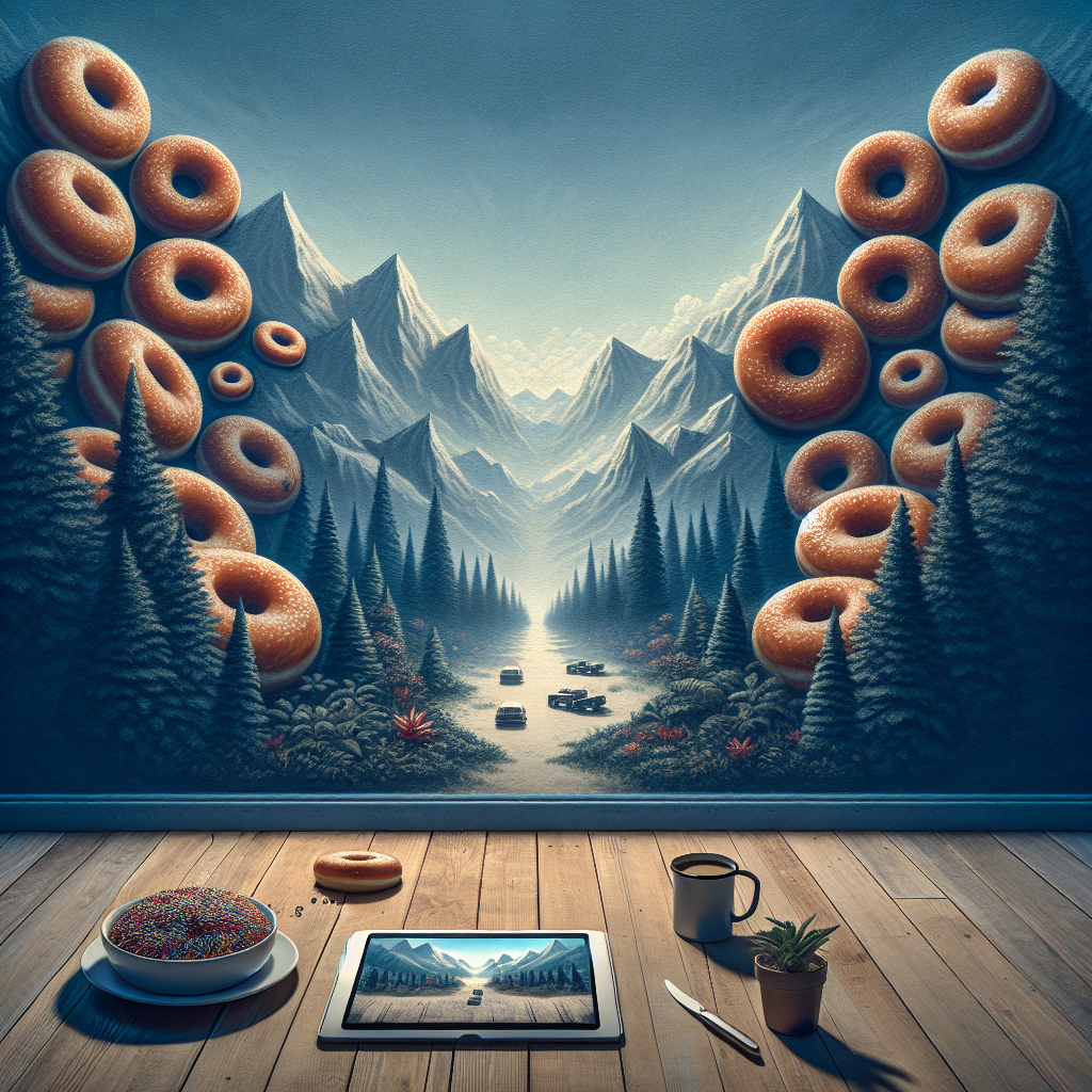 A captivating image for an IT security news blog, showcasing a background of hidden small donuts. This visually striking and unconventional photo is sure to pique readers' interest and prompt them to explore the latest cybersecurity issues.