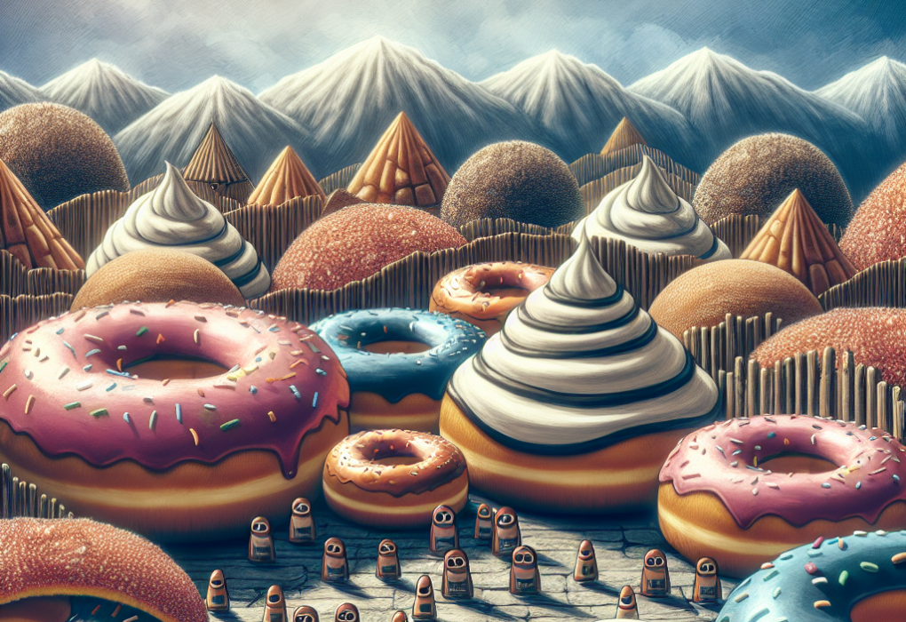 Image ALT text: An image for an IT security news blog featuring hidden small donuts in the background, symbolizing the importance of staying vigilant against cyber threats even in seemingly innocent situations.