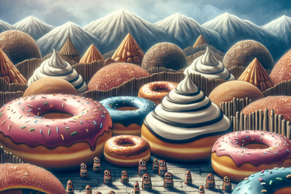Image ALT text: An image for an IT security news blog featuring hidden small donuts in the background, symbolizing the importance of staying vigilant against cyber threats even in seemingly innocent situations.