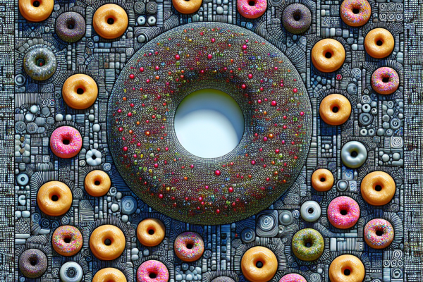 An intricate pattern with hidden small donuts in the background. Stay vigilant in IT security news, showcasing vulnerability protection measures and the latest developments in automation technology like the AutomationDirect C-more EA9 HMI vulnerabilities. Find all the hidden treats in this captivating image.