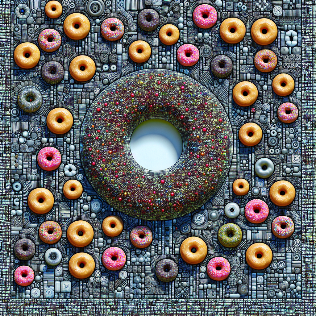 An intricate pattern with hidden small donuts in the background. Stay vigilant in IT security news, showcasing vulnerability protection measures and the latest developments in automation technology like the AutomationDirect C-more EA9 HMI vulnerabilities. Find all the hidden treats in this captivating image.