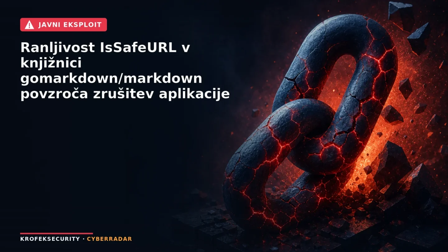 Ilustracija programske kode z opozorilom o ranljivosti v knjižnici za obdelavo jezika Markdown